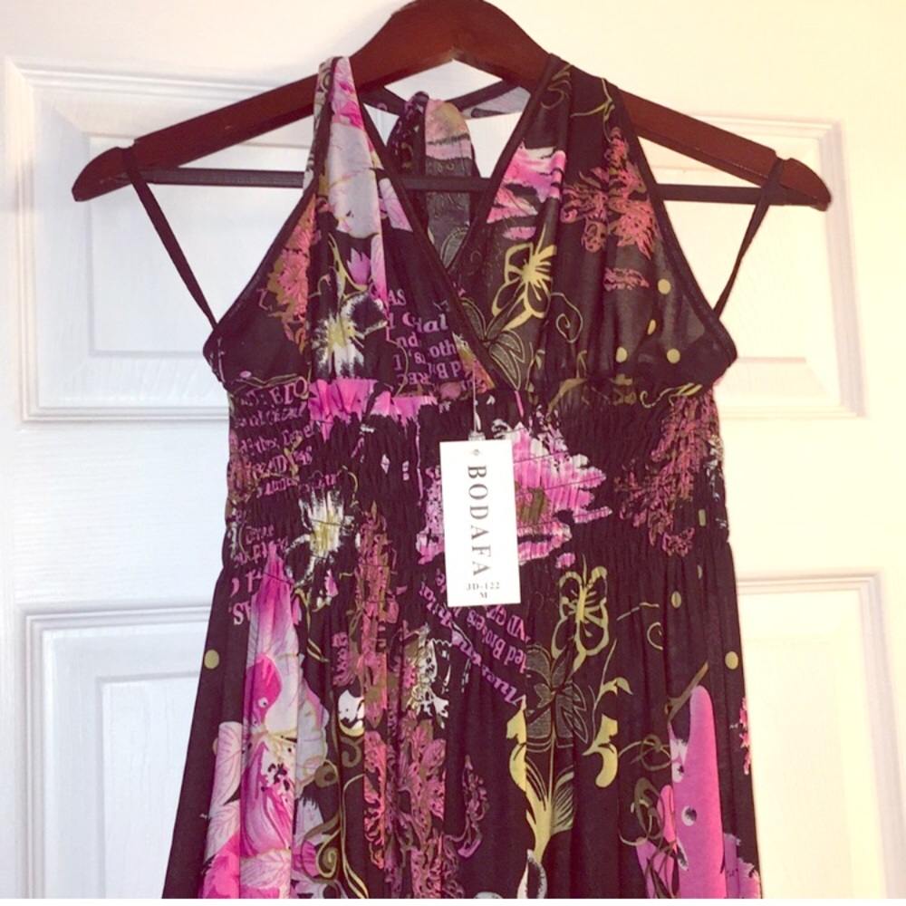 Bodafa black and pink sundress 🌺